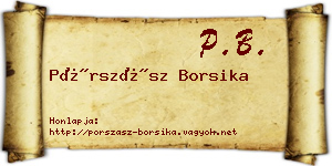 Pórszász Borsika névjegykártya
